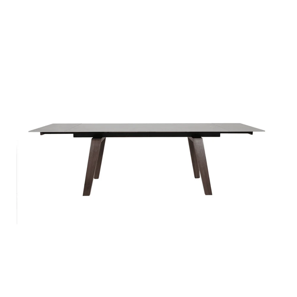 Hielle Extendable Marble Dining with Walnut Legs - Image 3