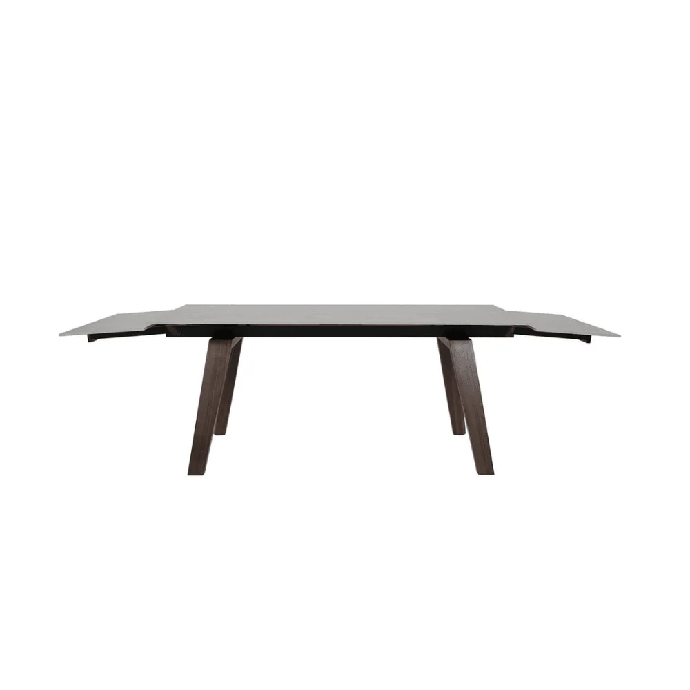 Hielle Extendable Marble Dining with Walnut Legs - Image 4