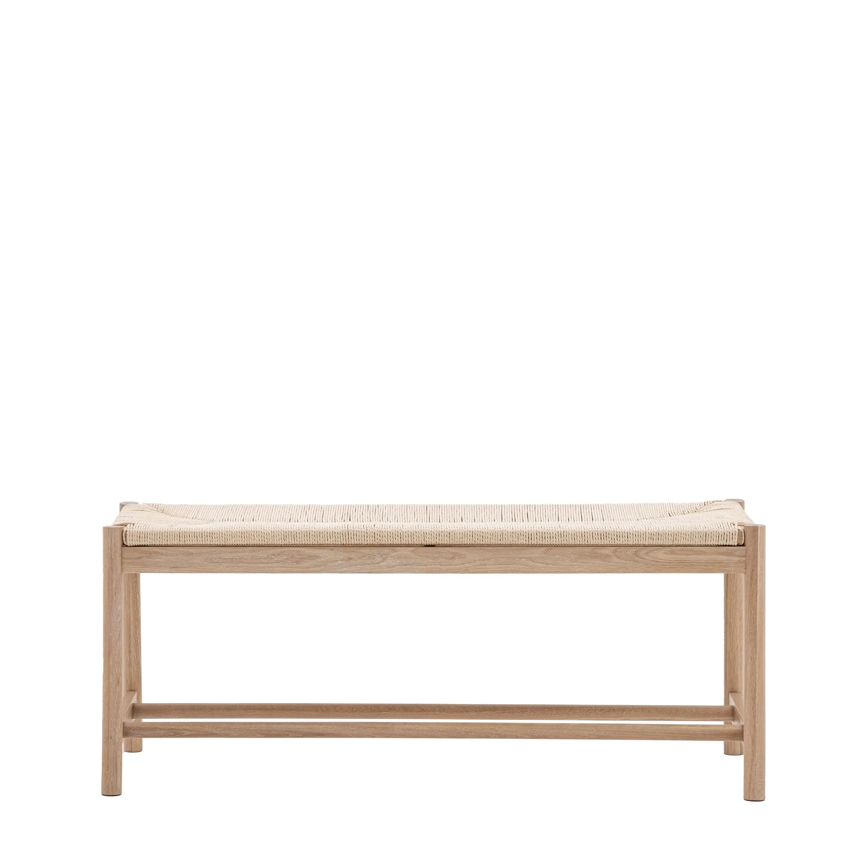Highclere Natural Rope Top Bench with Oak Legs - Image 3