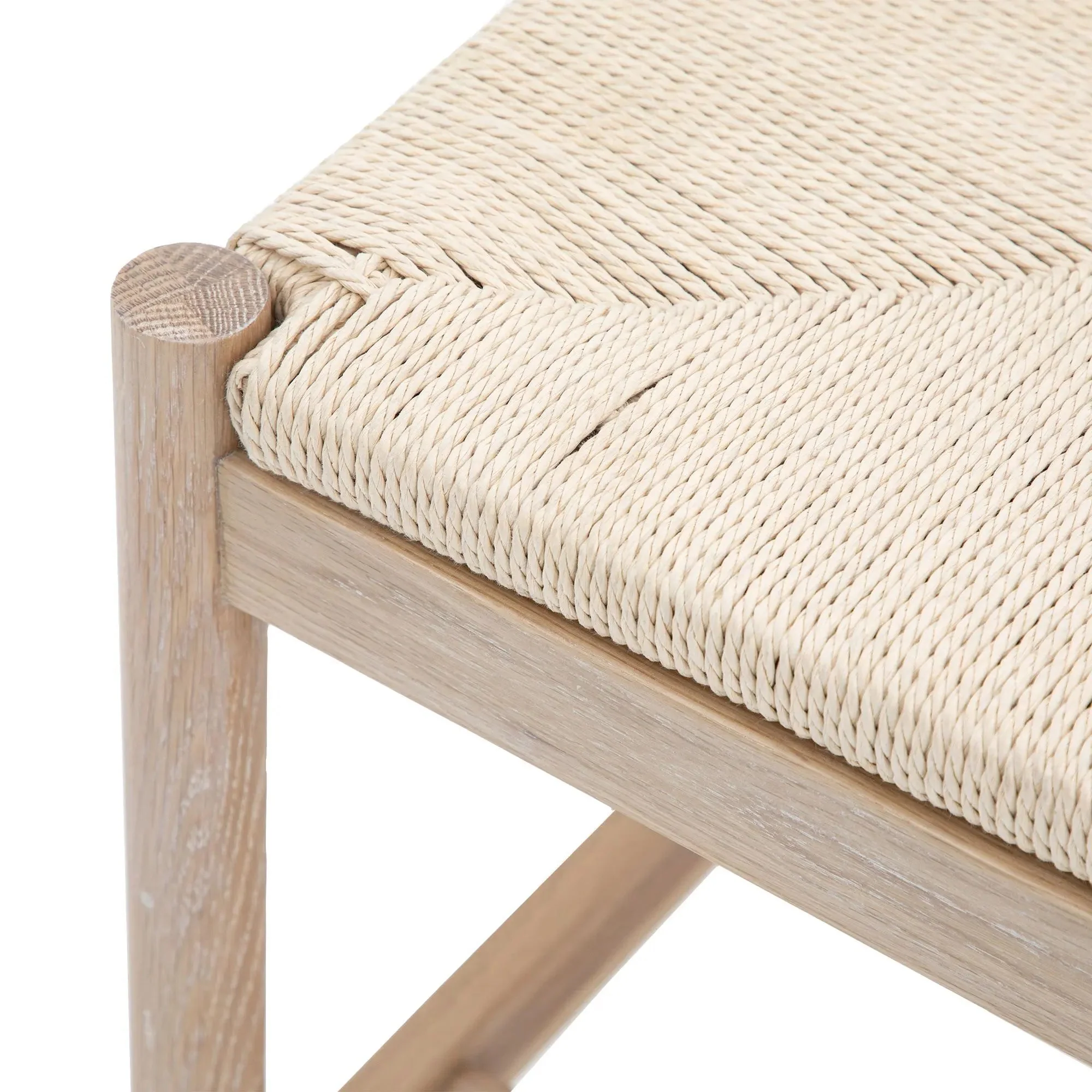 Highclere Natural Rope Top Bench with Oak Legs - Image 4