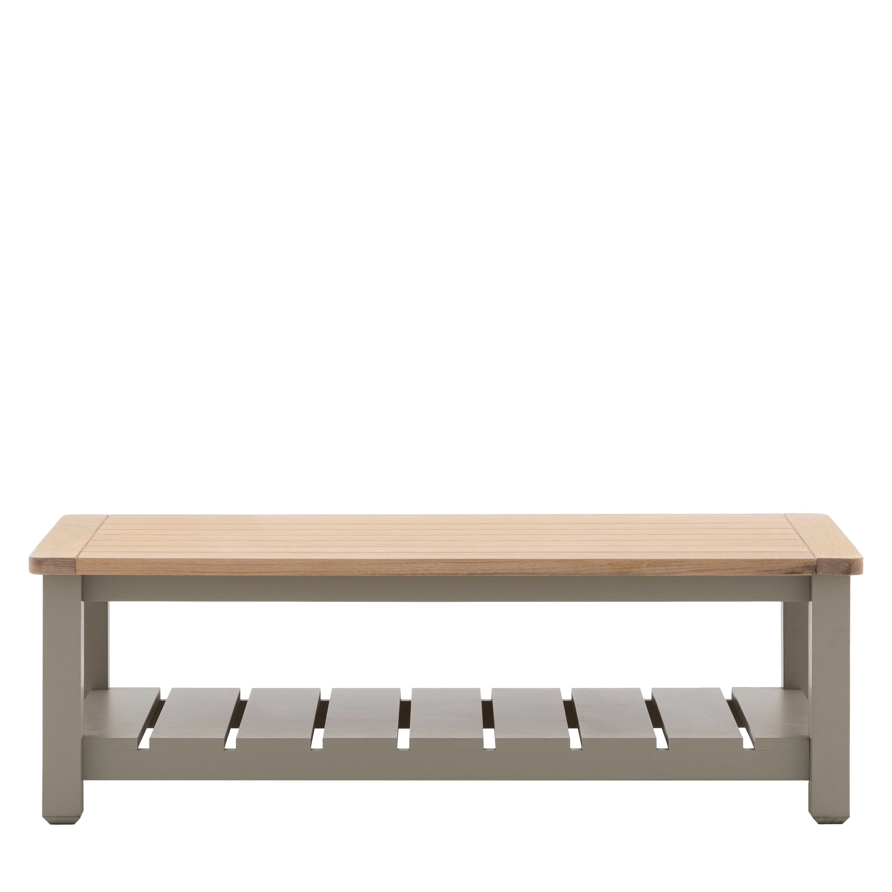 Highclere Sage Green Painted Coffee Table with Oak Top - Image 3