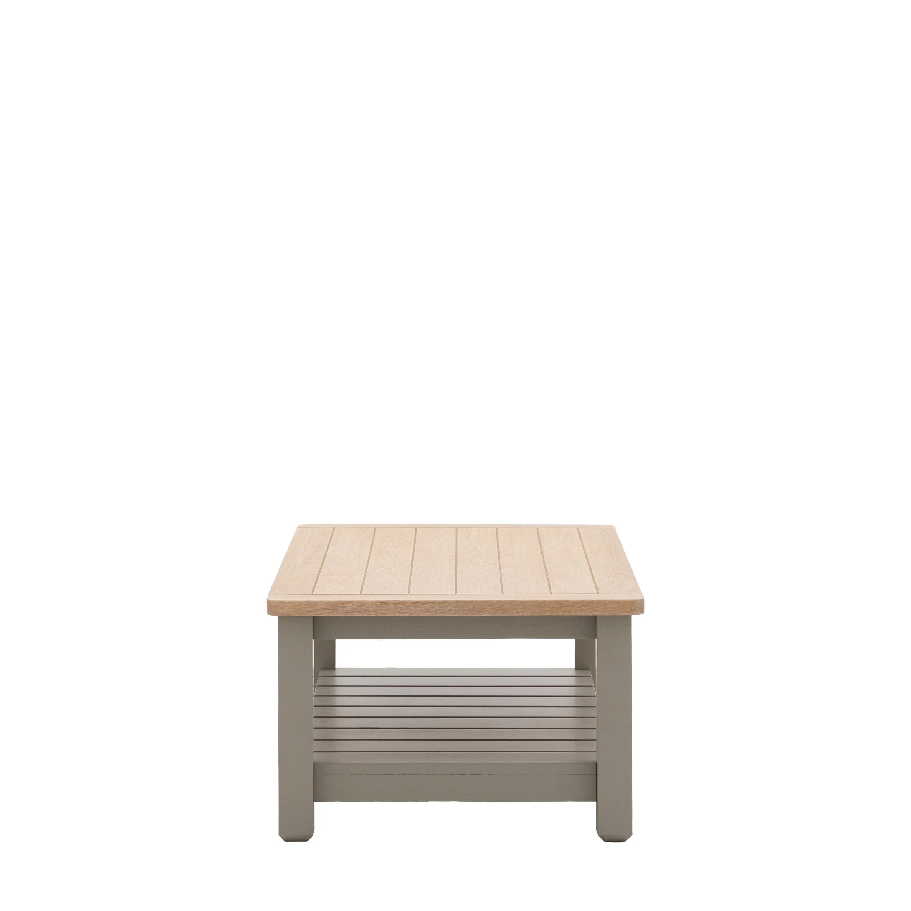 Highclere Sage Green Painted Coffee Table with Oak Top - Image 4