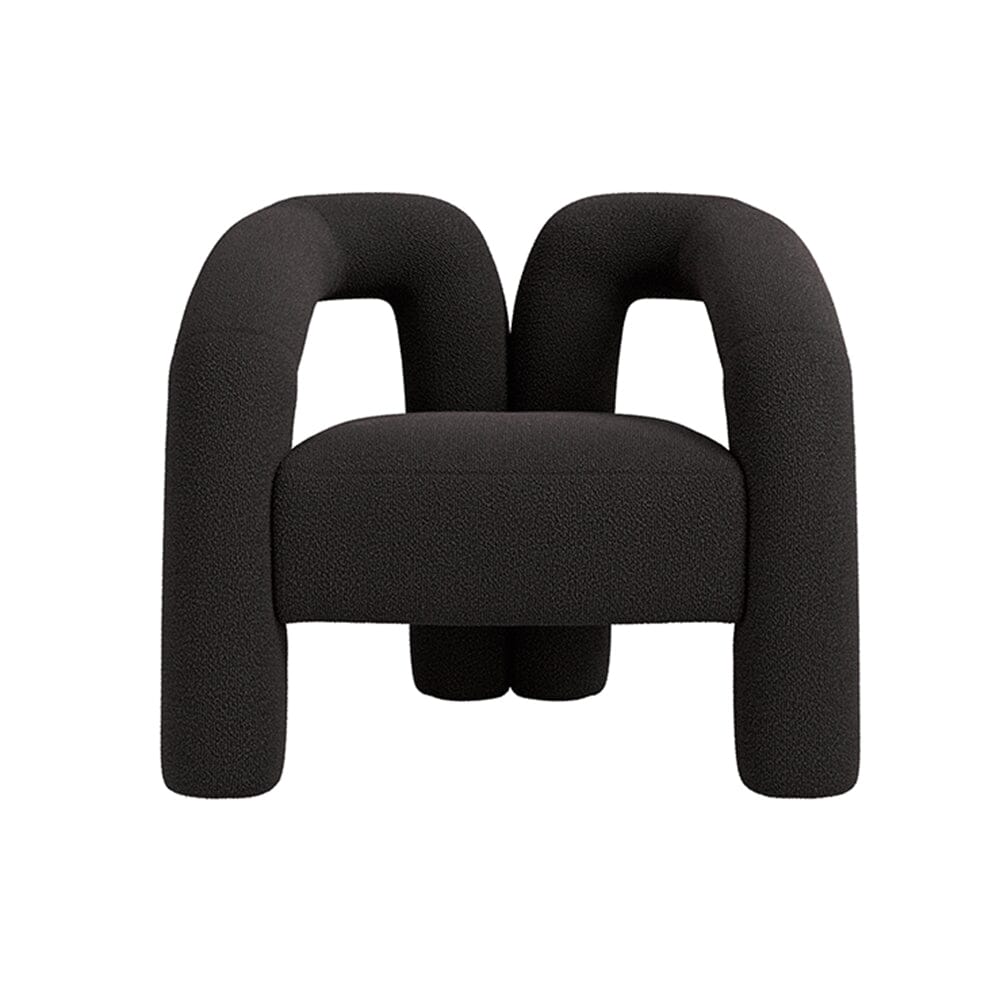 Houston Black Curved Accent Chair - Image 2