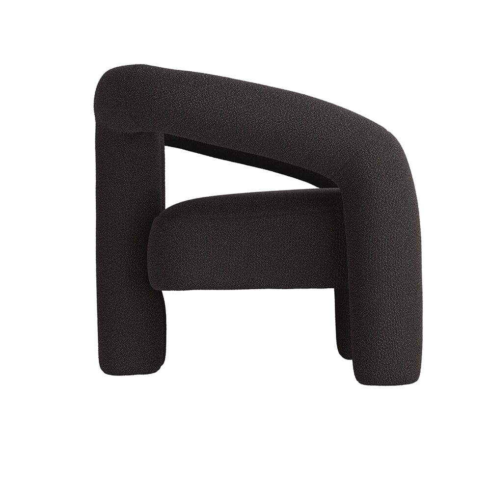 Houston Black Curved Accent Chair - Image 3