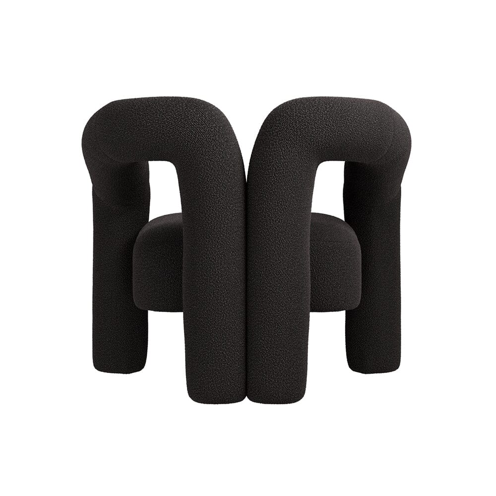 Houston Black Curved Accent Chair - Image 4
