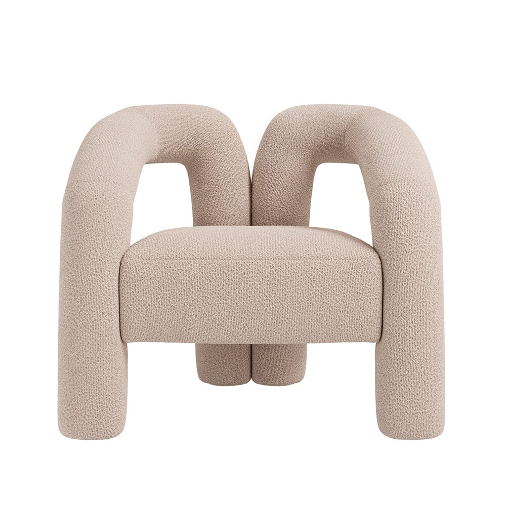 Houston Cream Curved Accent Chair - Image 2