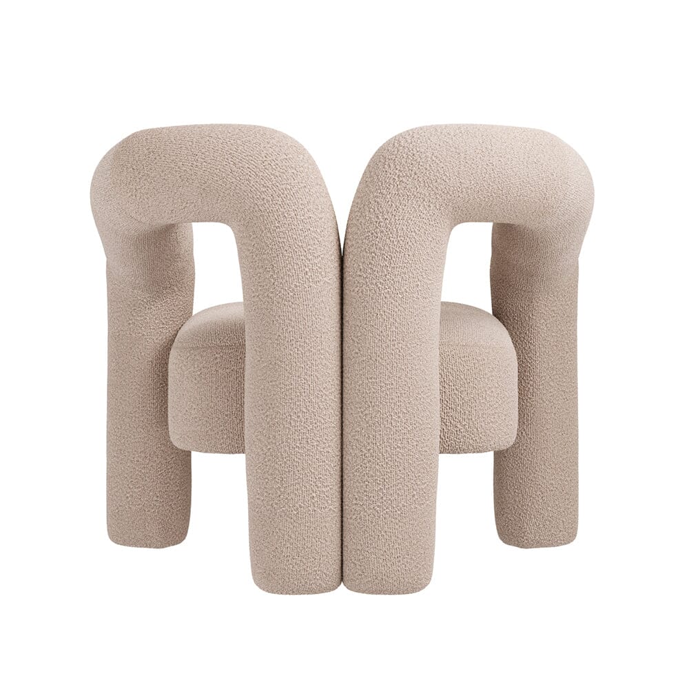 Houston Cream Curved Accent Chair - Image 4