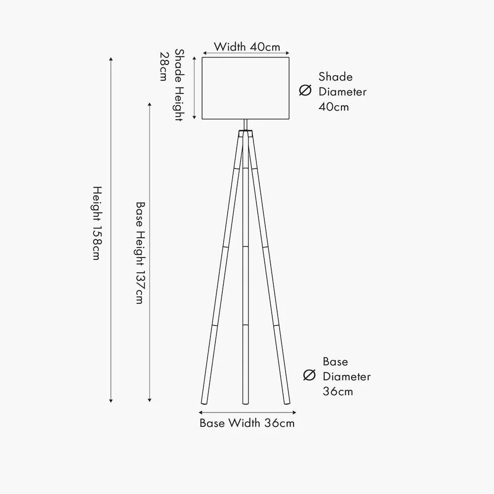 Houston Gold Metal & Brown Wood Tripod Floor Lamp - Image 5