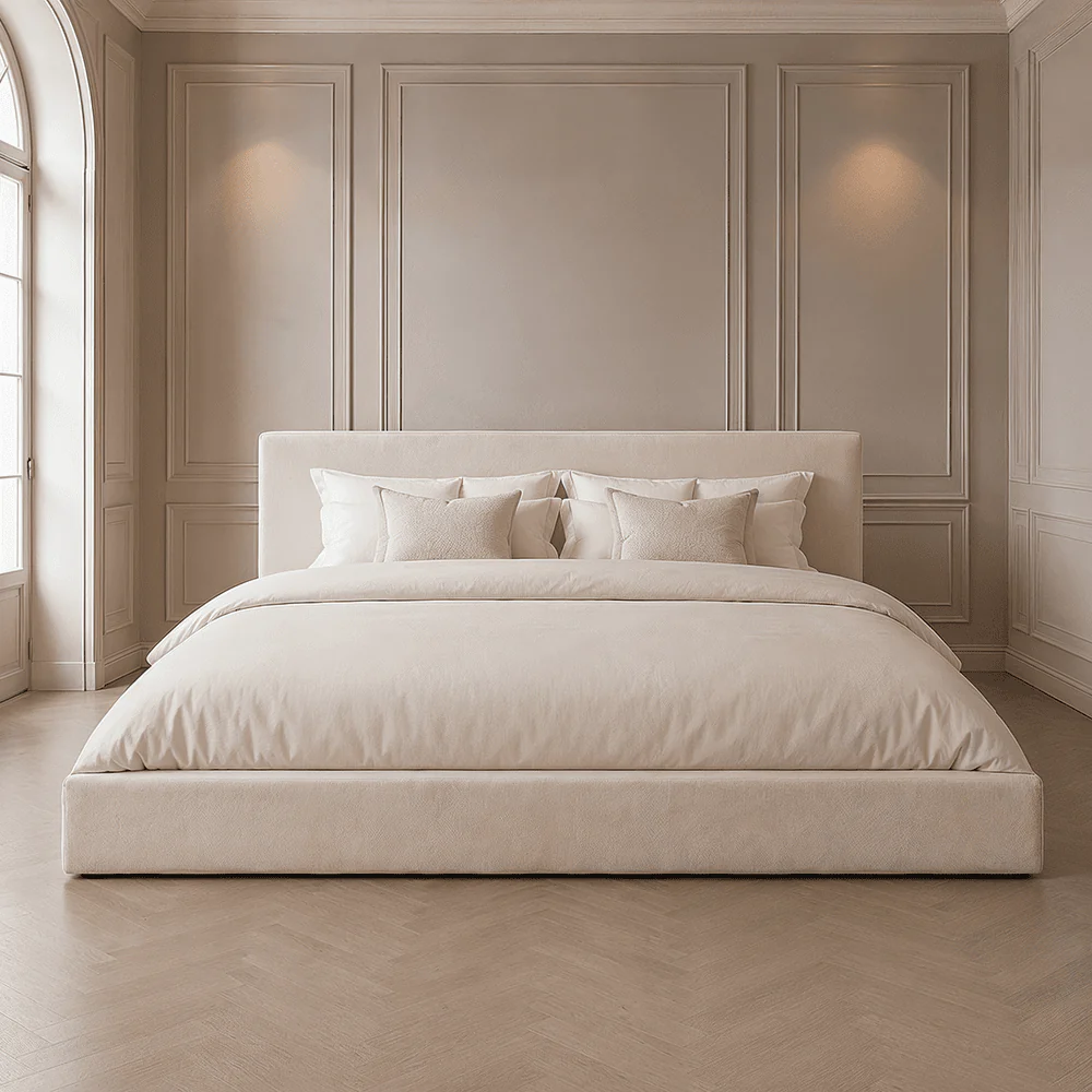 Hudson White Twill Super Soft Bed