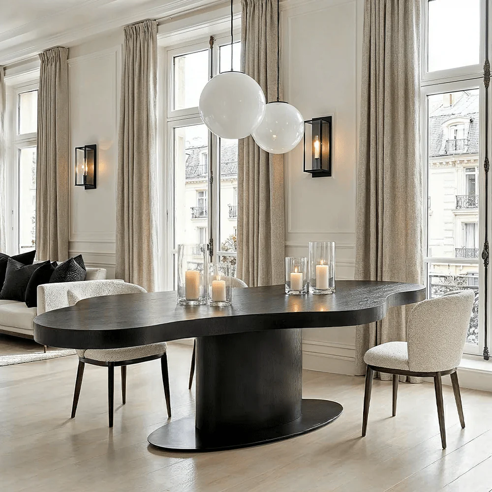 Hyde Dark Wood Wave Edge Dining Table