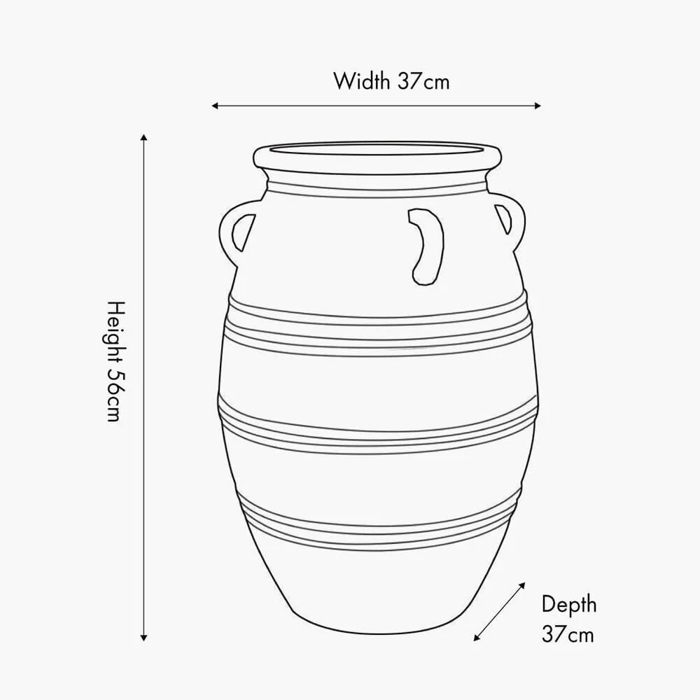 In Stock - Brianna Large Grey Wash Decorative Vase with Handles - Image 8