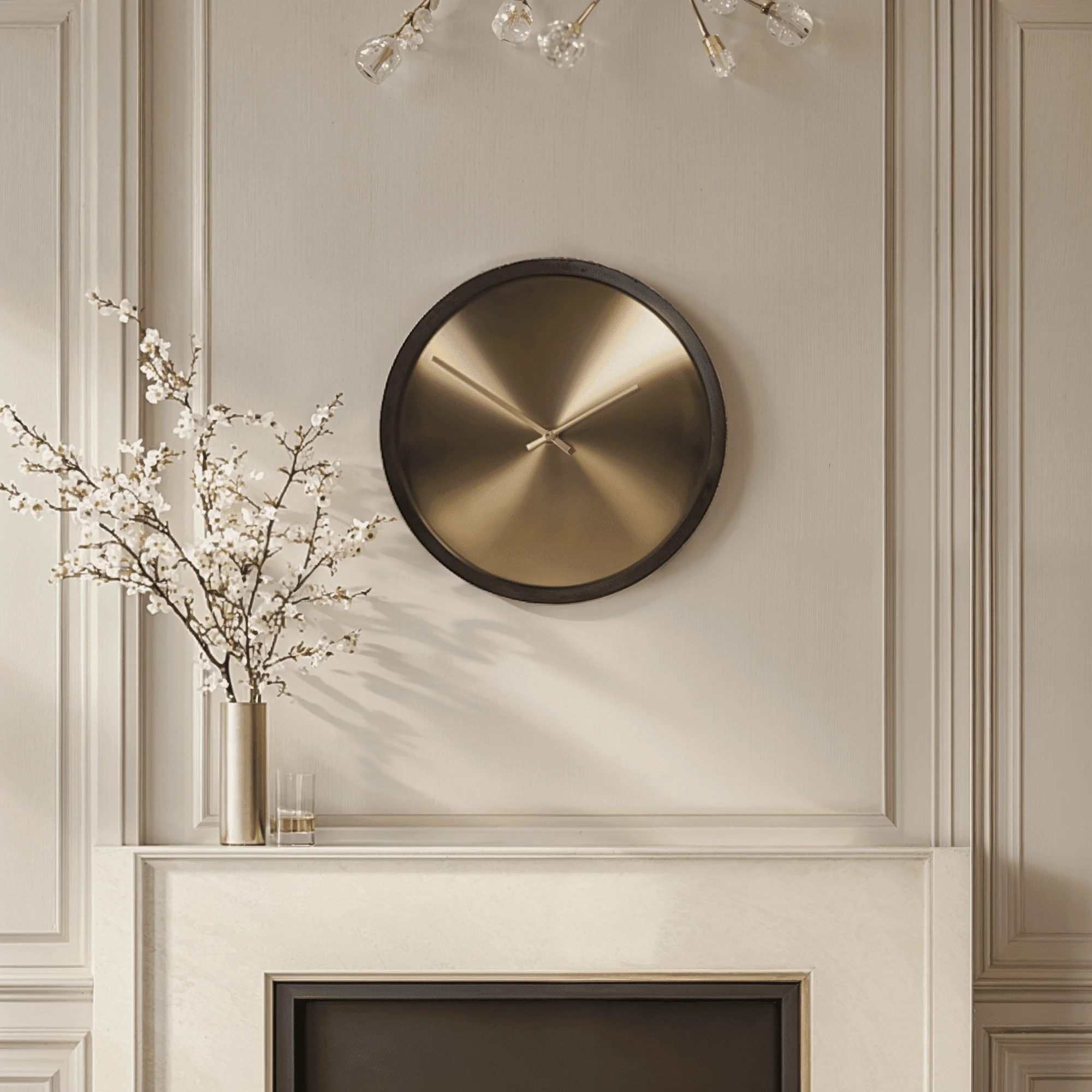 In Stock - Laylani Brass & Black Medium Wall Clock