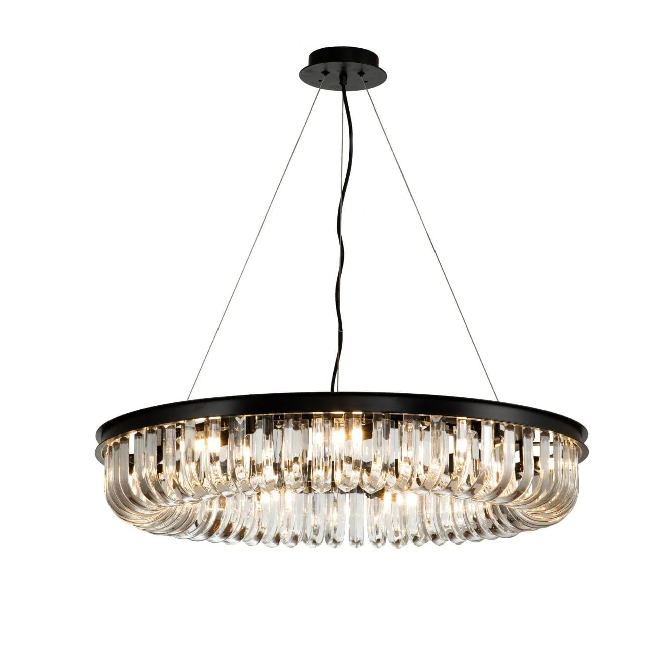 In Stock - Lenora Luxury Black Halo Pendant Chandelier - Image 3