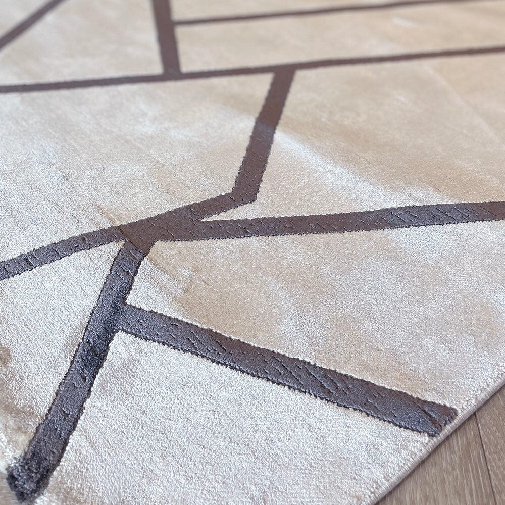 In Stock - Romy Taupe & Chestnut Abstract Patterned Rug - 160 x 230cm - Image 3