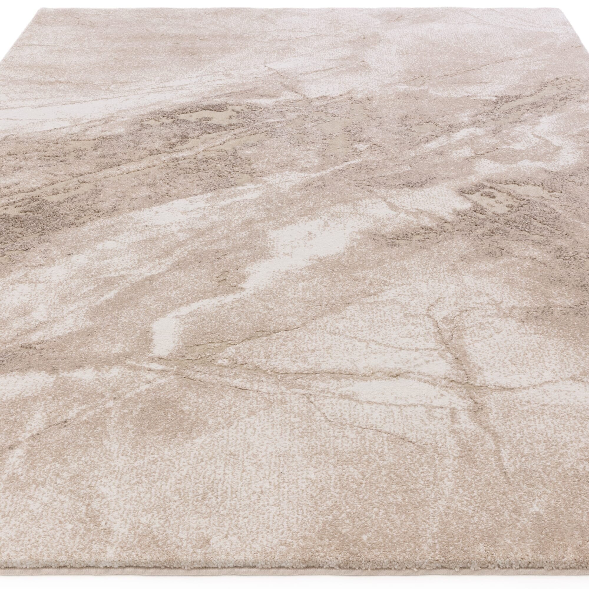 In Stock - Terrena  Beige & Cream Abstract Rug- 120 x 170cm - Image 3