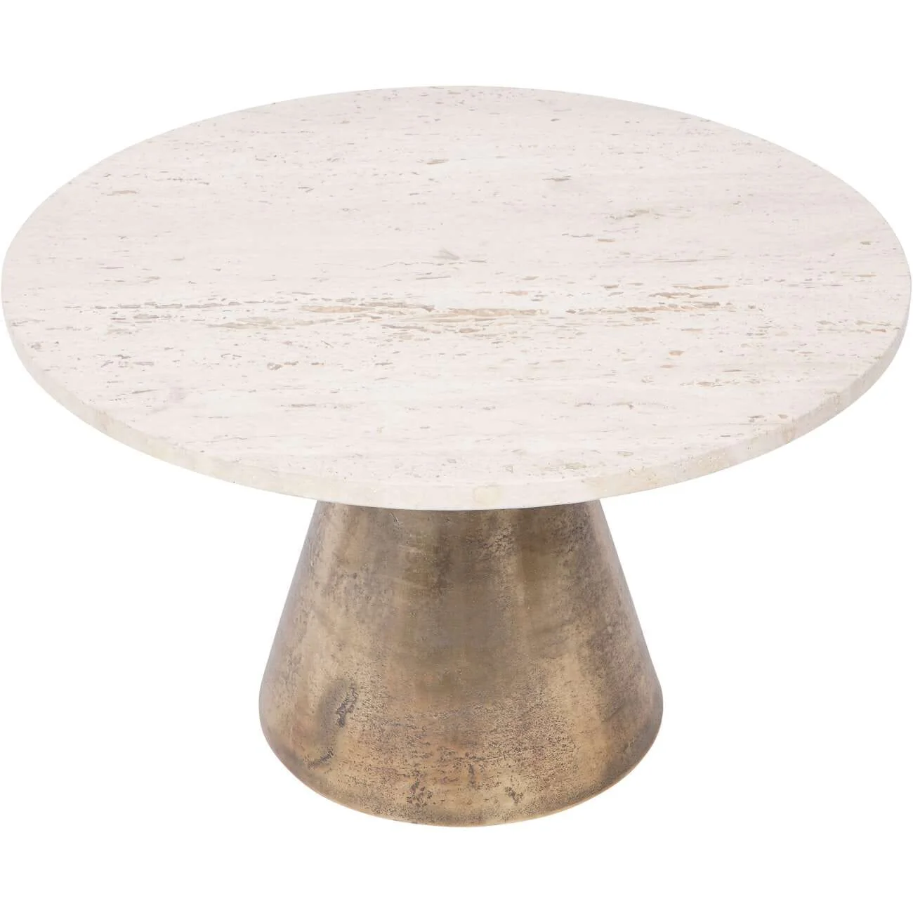 In Stock - Valiona Medium Gold & Marble Coffee Table - Image 2