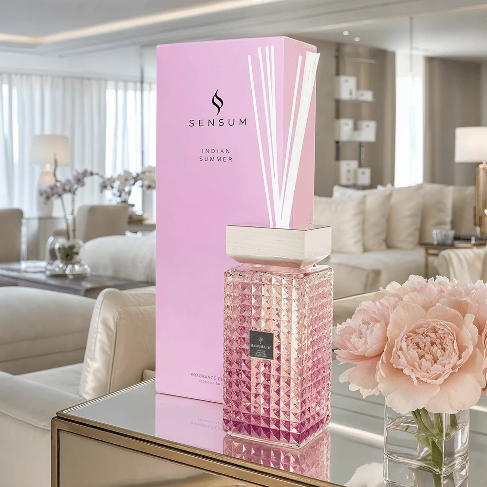 Indian Summer Large Pink & White Luxury Reed Diffuser - 1000ml