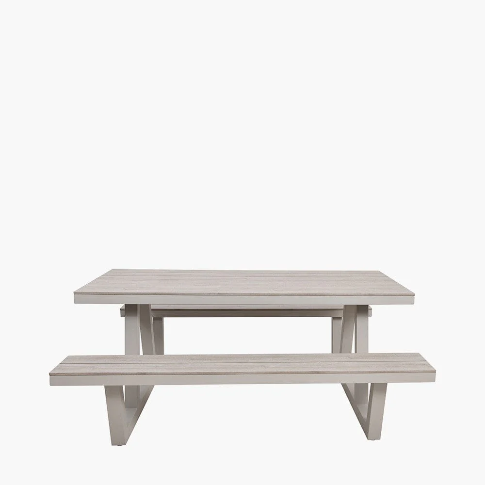 Irwell Lightwash Wood Outdoor Bench Set - Image 3