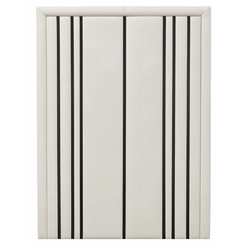 Isabelle Luxury Cream Velvet Headboard with Black Detailing - Image 2