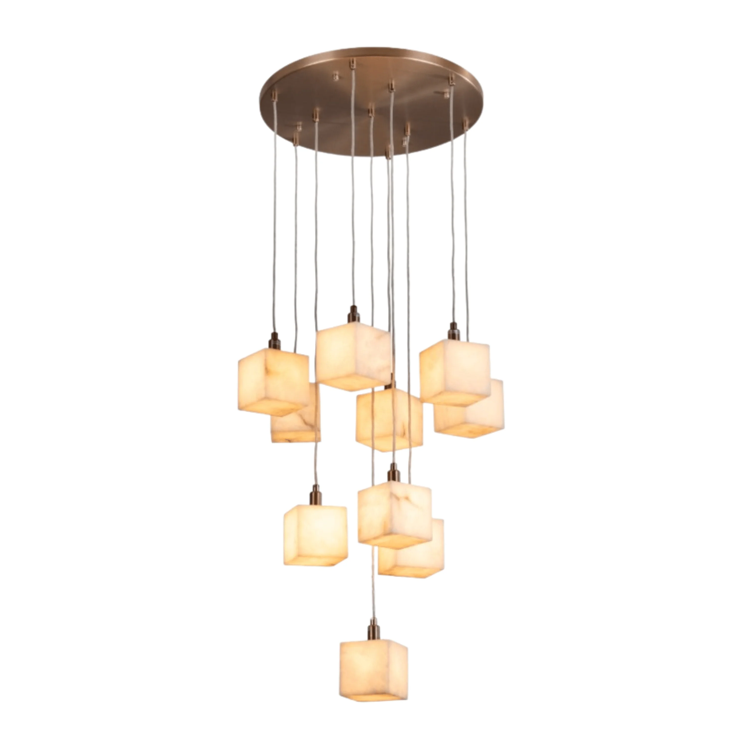Isobelle Luxury Bronze & Alabaster 10 Light Chandelier - Image 2