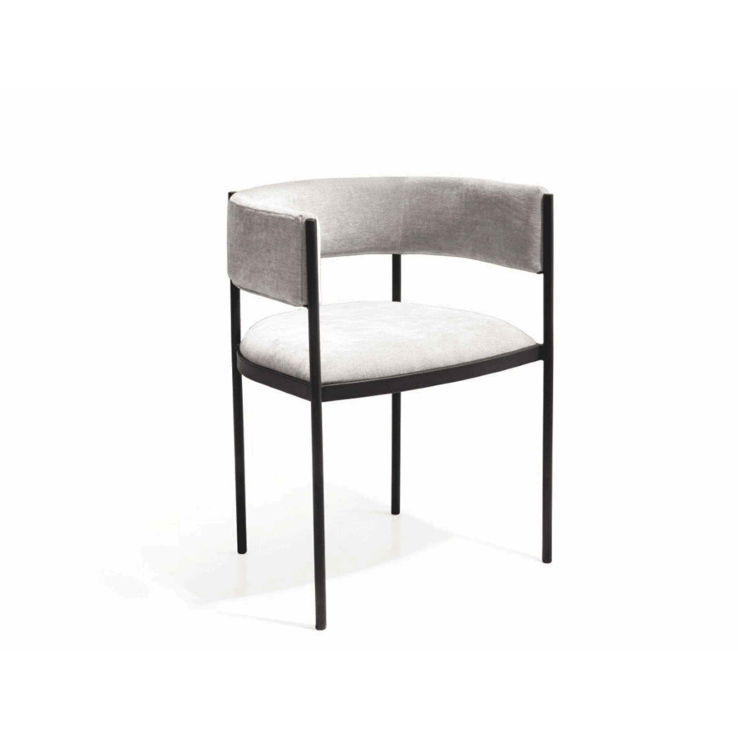 Isolde Greige Dining Chairs with Black Metal Legs- Set of 2 - Image 4