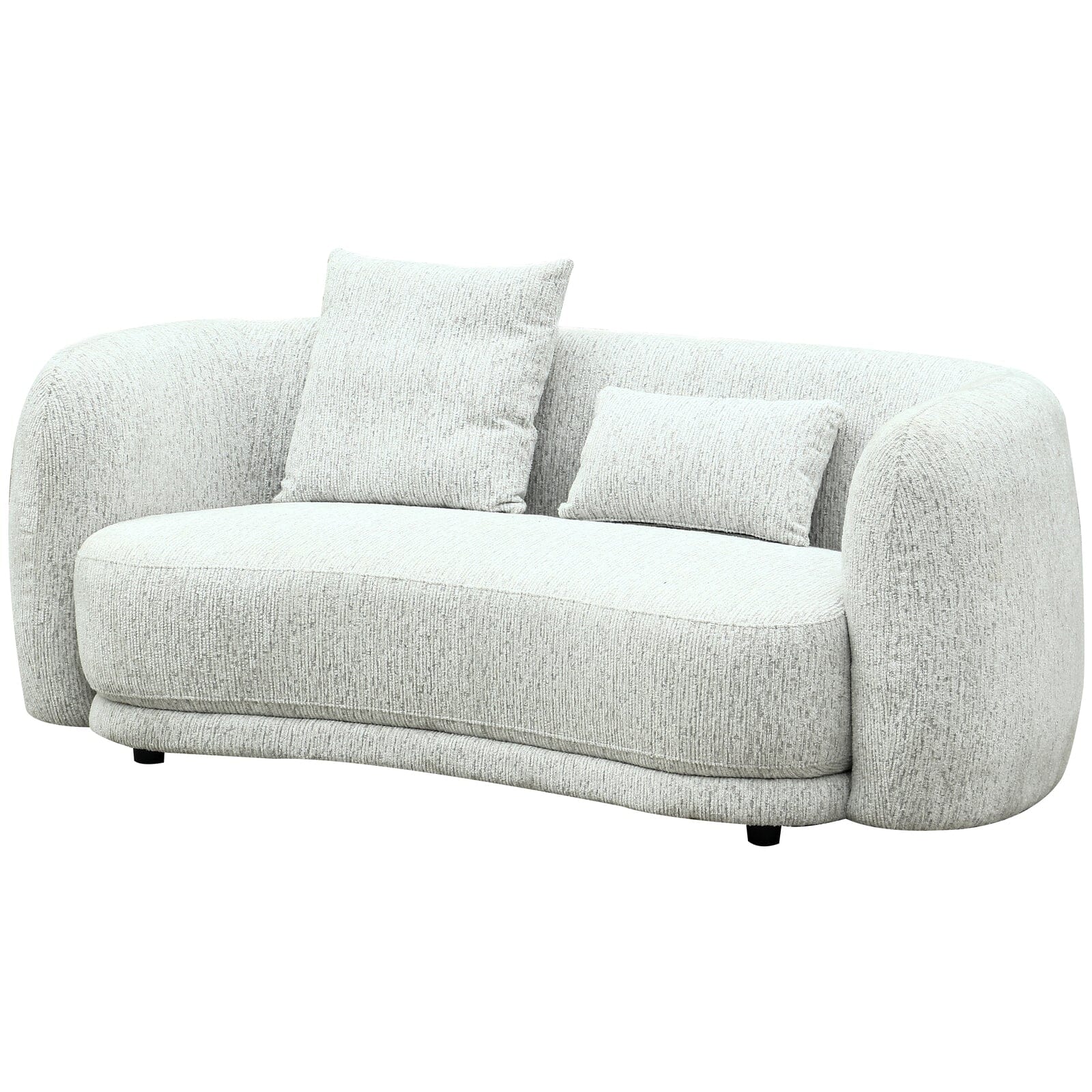 Shella Cream Textured Curved 2 Seater Sofa - Image 6