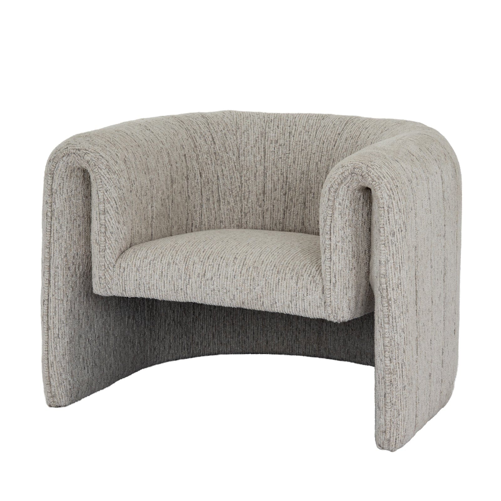 Isolinia Cream Textured Curved Accent Chair - Image 3