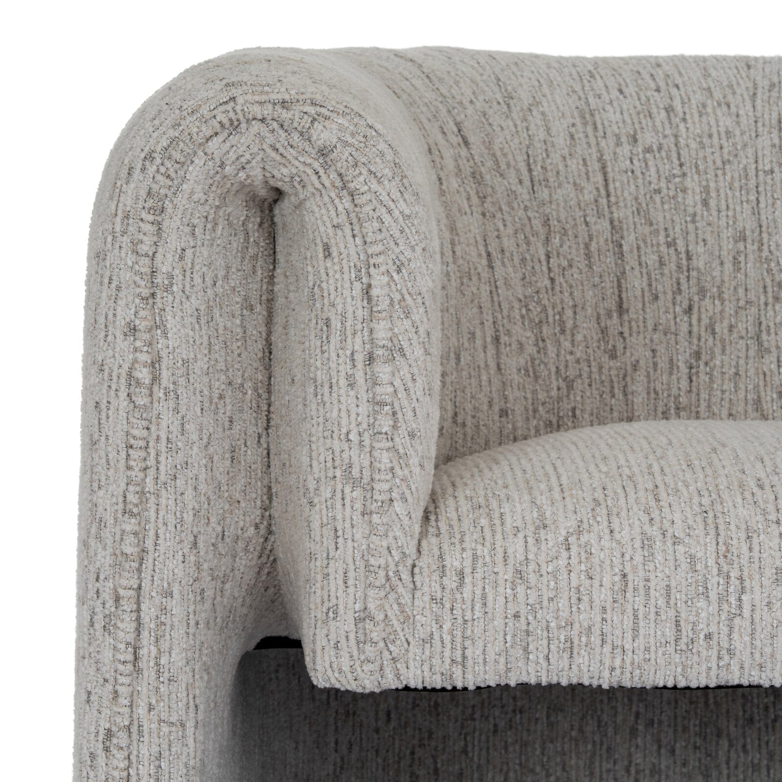 Isolinia Cream Textured Curved Accent Chair - Image 5