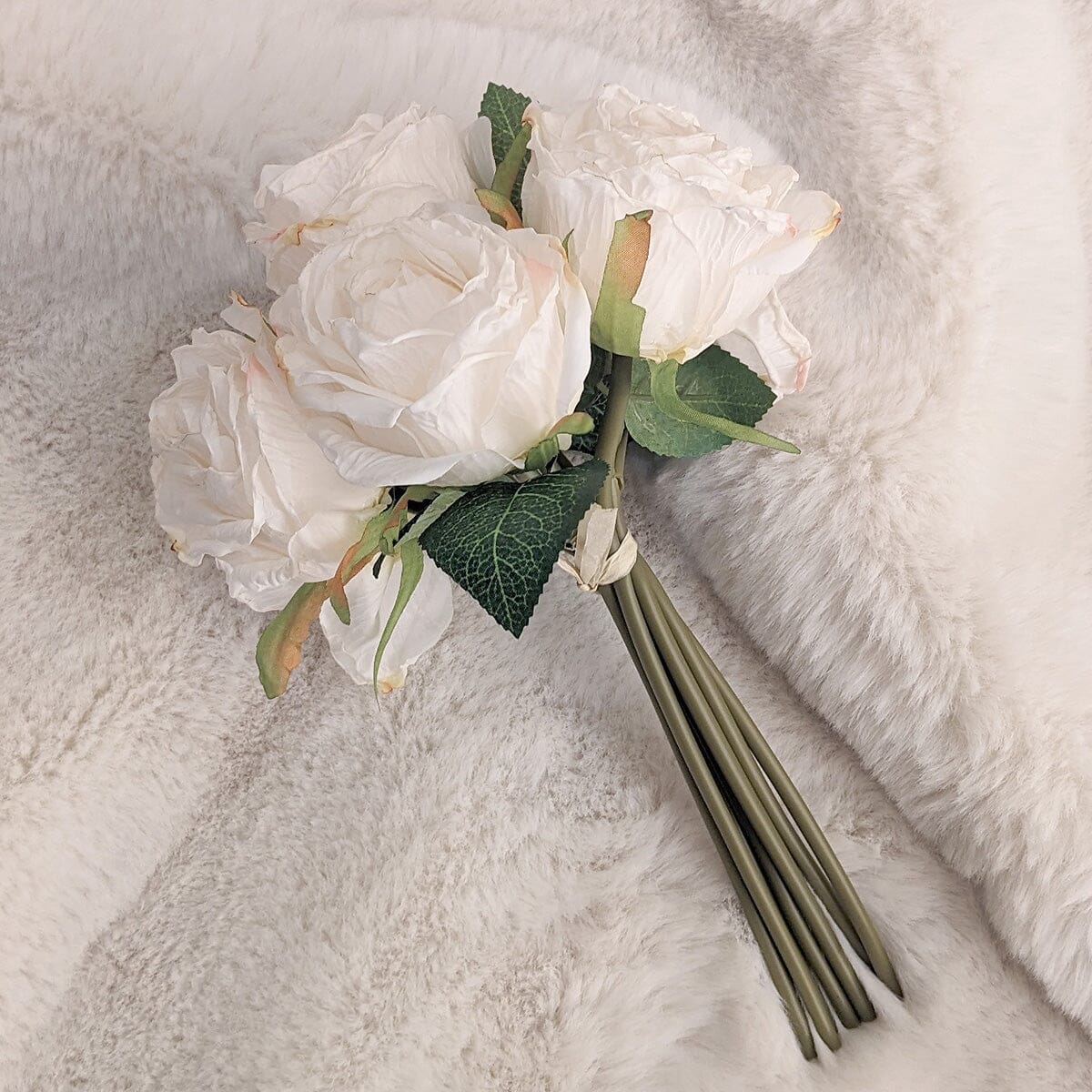 Ivory Bunch of Faux Rose Florals - Image 2