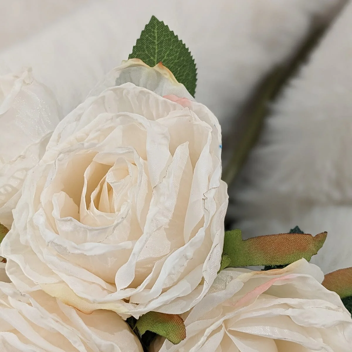 Ivory Bunch of Faux Rose Florals - Image 3