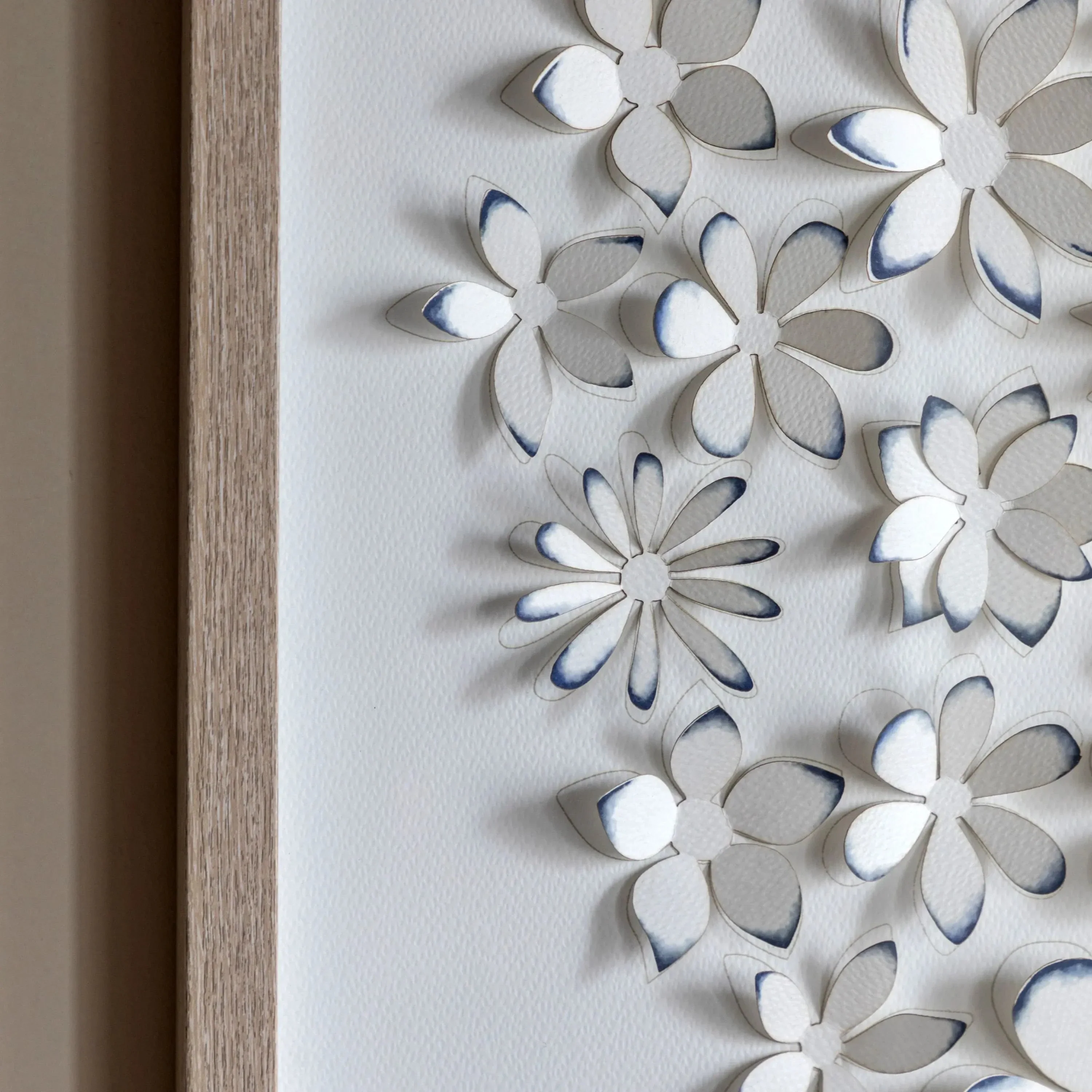Jalinia 3D Petals Washed Wood Framed Wall Art - Image 2