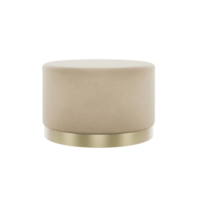 Jaycee Beige & Gold Large Round Stool - Image 2