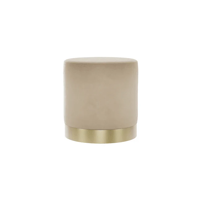 Jaycee Beige & Gold Medium Round Stool - Image 2
