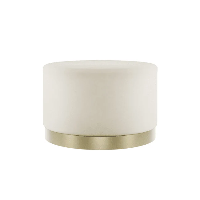 Jaycee Cream & Gold Large Round Stool - Image 2