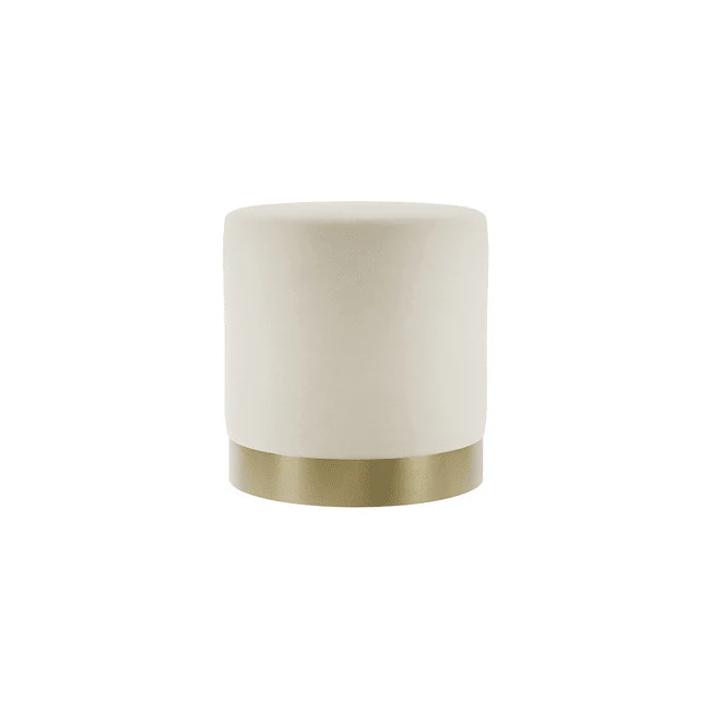 Jaycee Cream & Gold Medium Round Stool - Image 2