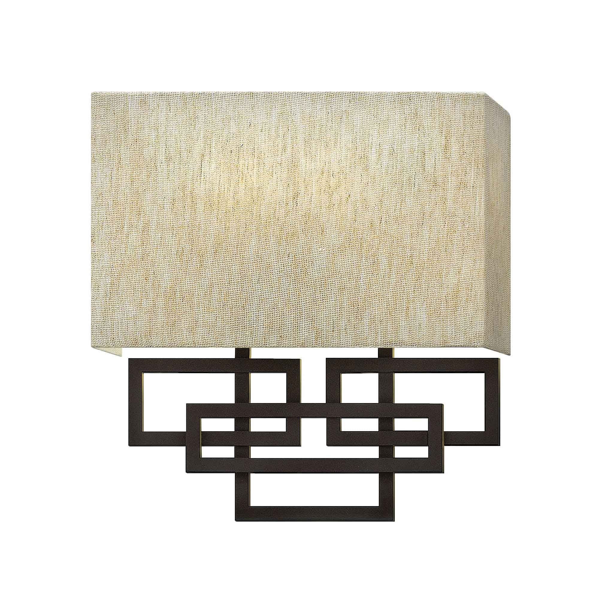 Jennifer Bronze 2 Light Wall Light with Linen Shade - Image 3