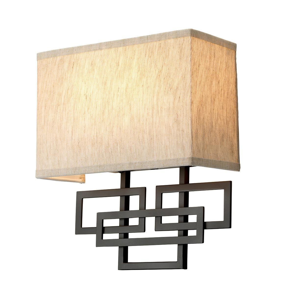 Jennifer Bronze 2 Light Wall Light with Linen Shade - Image 6