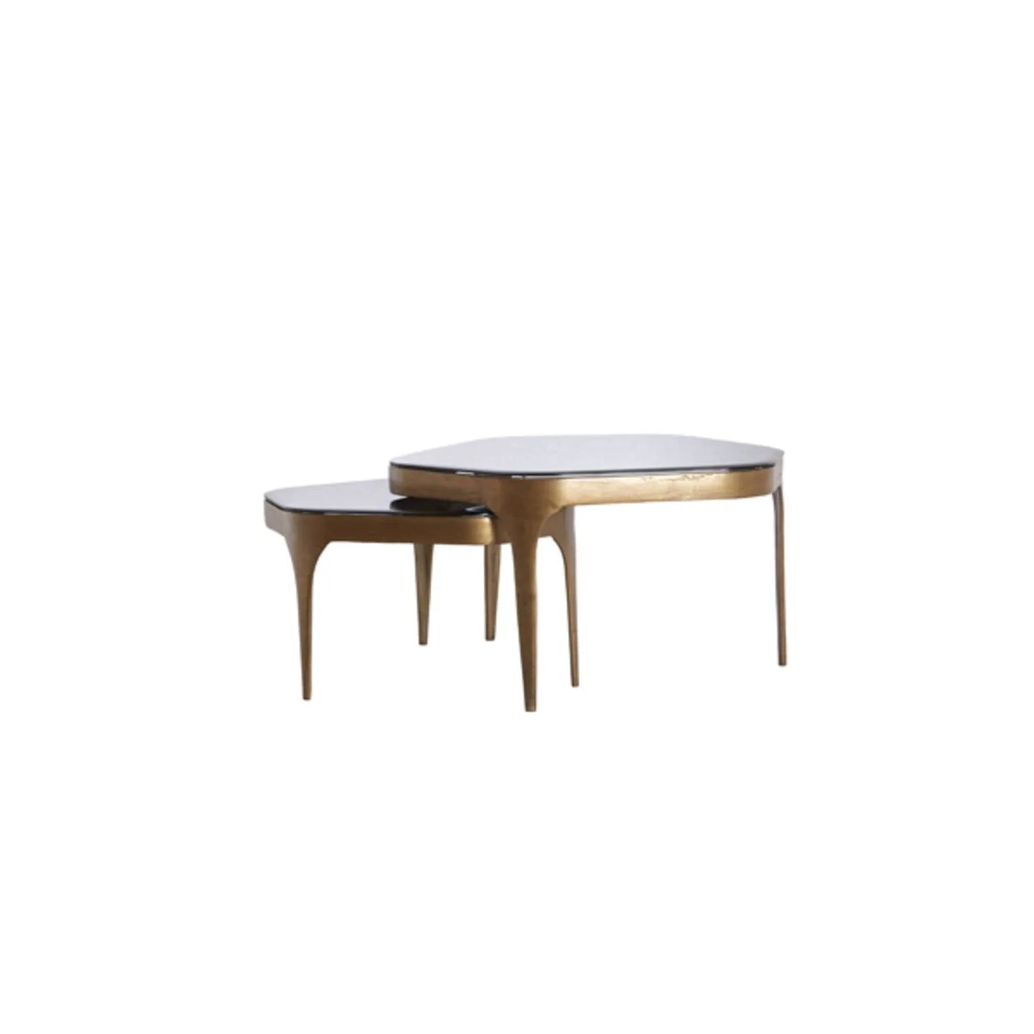 Jenny Antique Bronze & Smoked Glass Nested Coffee Tables - Set of 2 - Image 2