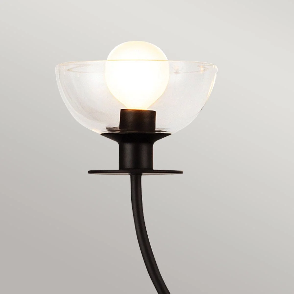 Jessica 4 Light Matte Black & Glass Chandelier - Image 2