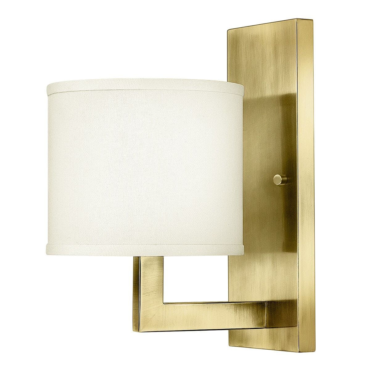 Jessie Brushed Brass Wall Light with Linen Shade - Image 2