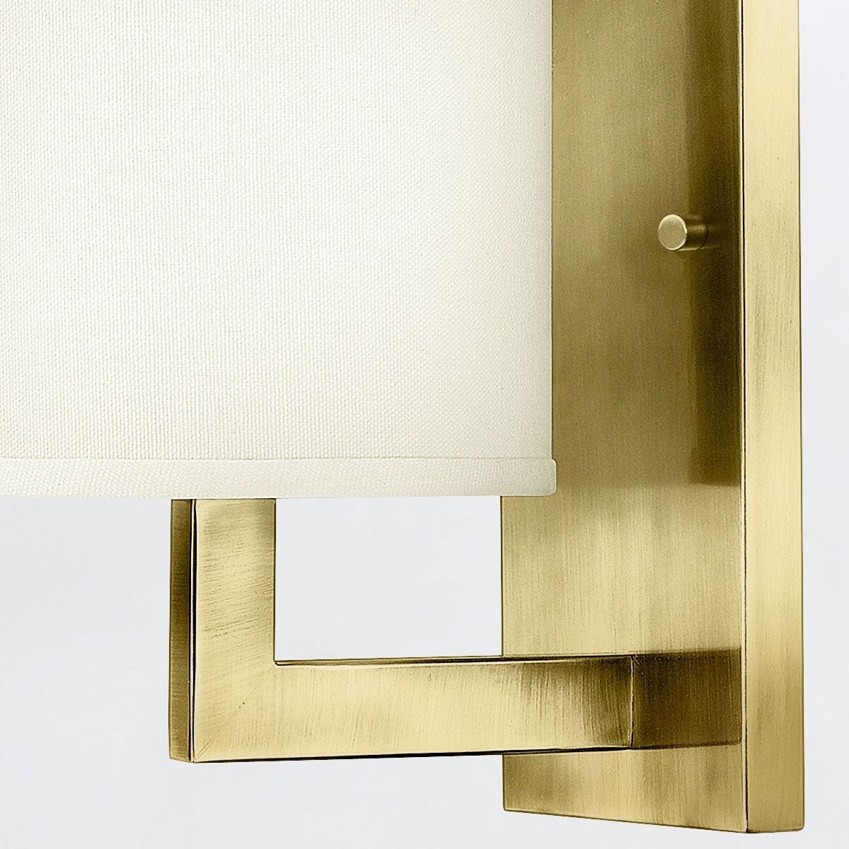 Jessie Brushed Brass Wall Light with Linen Shade - Image 3