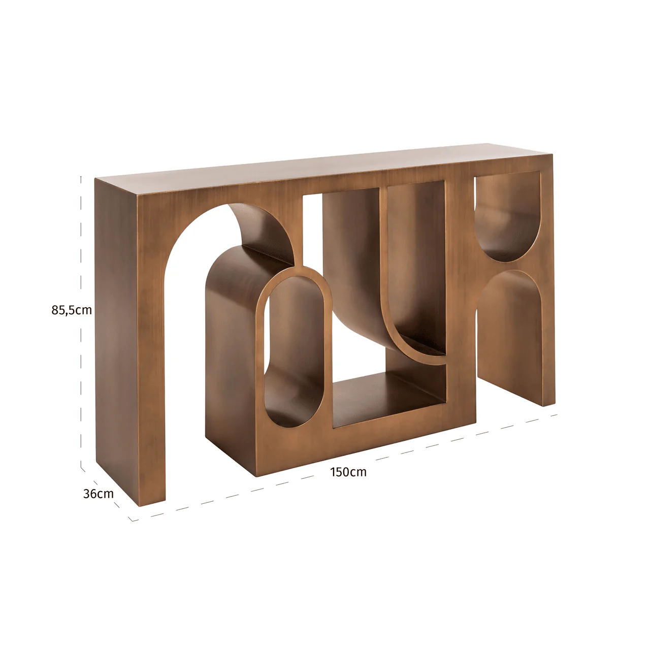 Jessy Gold Brushed Statement Console Table - Image 4