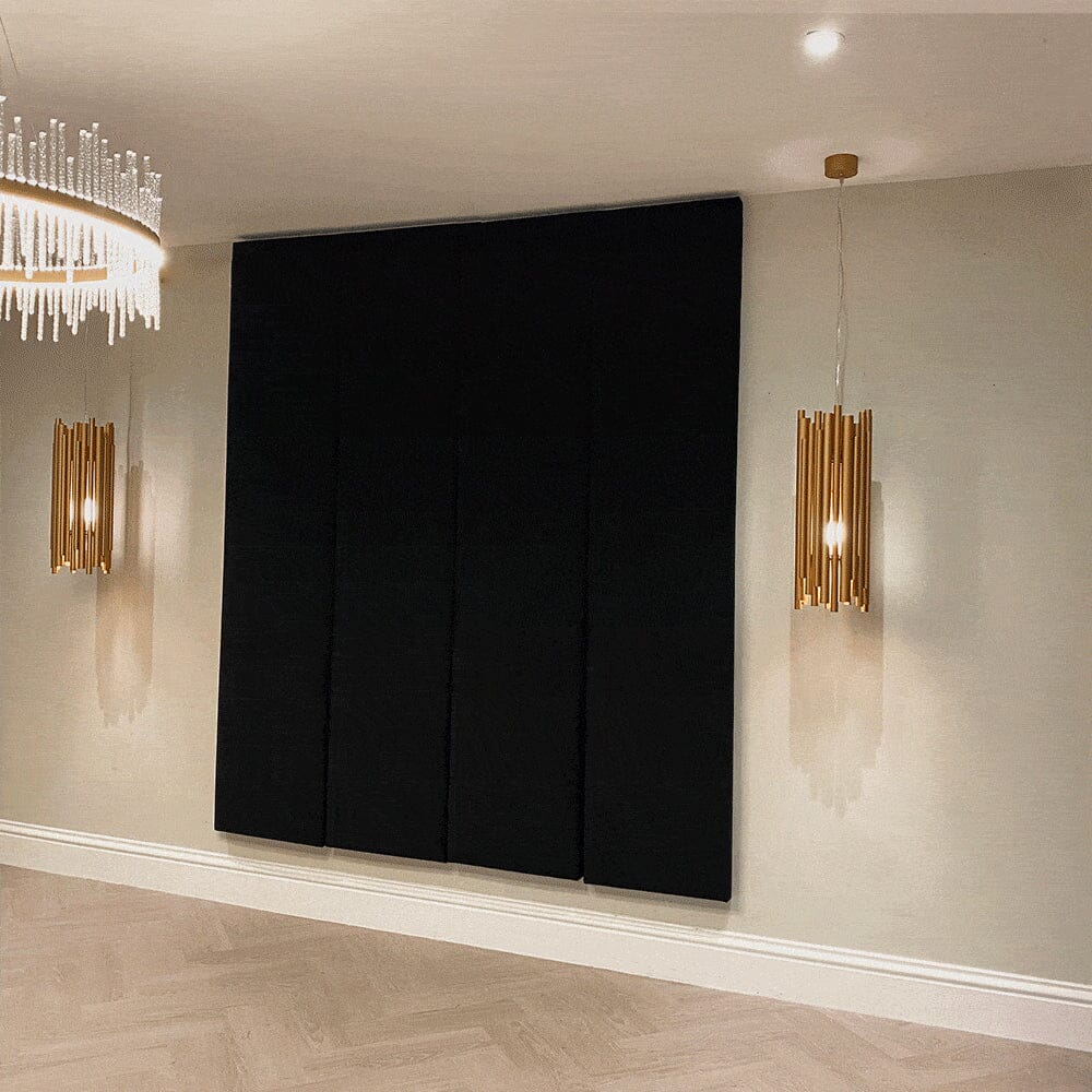 Noir Black Velvet Individual Wall Mounted Headboard Panel - 45cm - Image 2