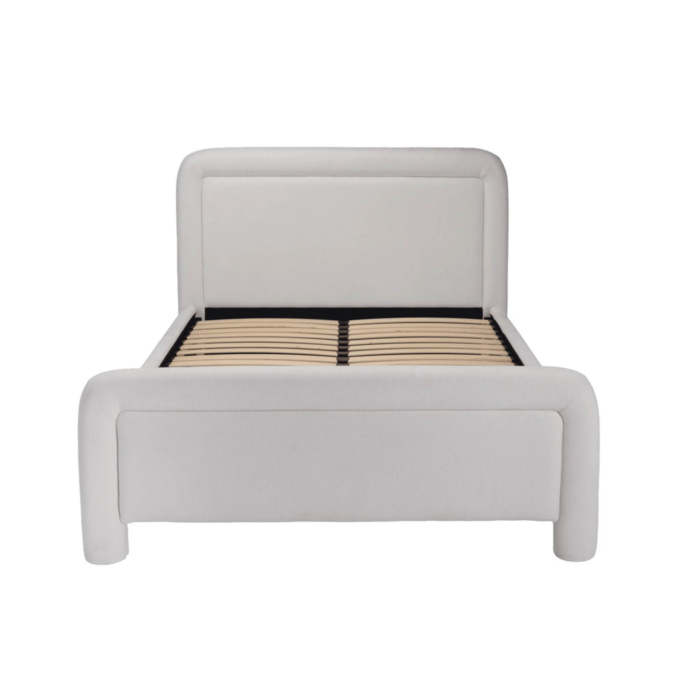 Joel White Velvet Rounded Bed - Image 3