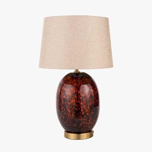 Jomelle Tortoiseshell Tall Glass Table Lamp - Image 2