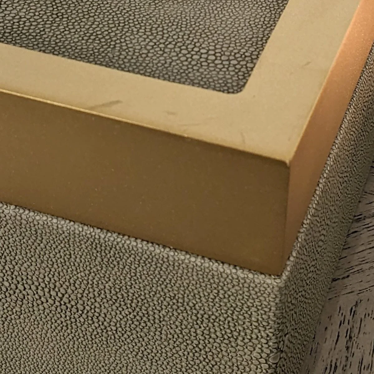 Josette Mink Shagreen & Gold Decorative Tissue Box - Image 3