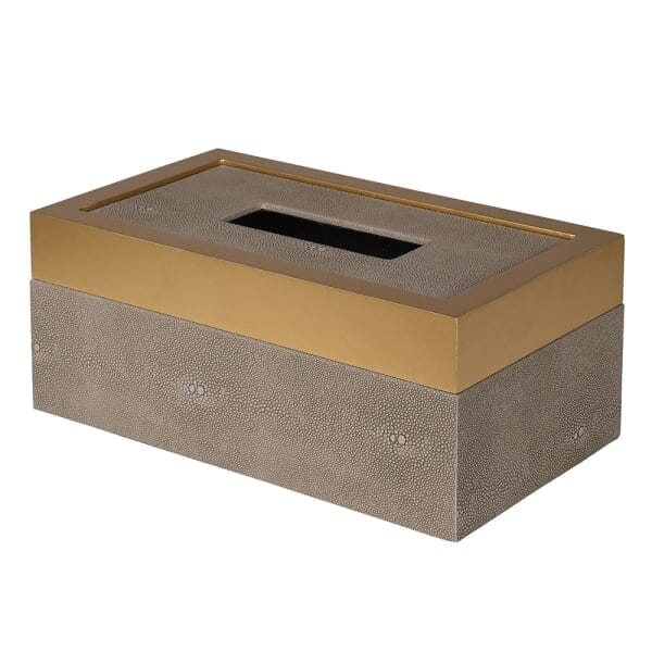 Josette Mink Shagreen & Gold Decorative Tissue Box - Image 4
