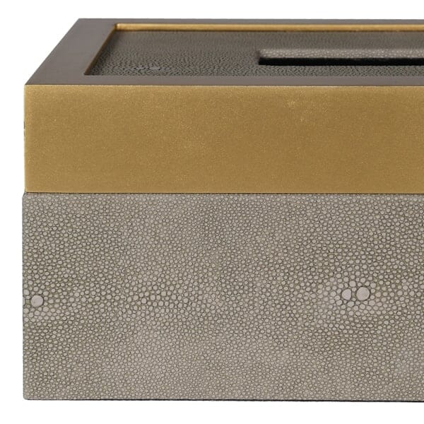Josette Mink Shagreen & Gold Decorative Tissue Box - Image 6