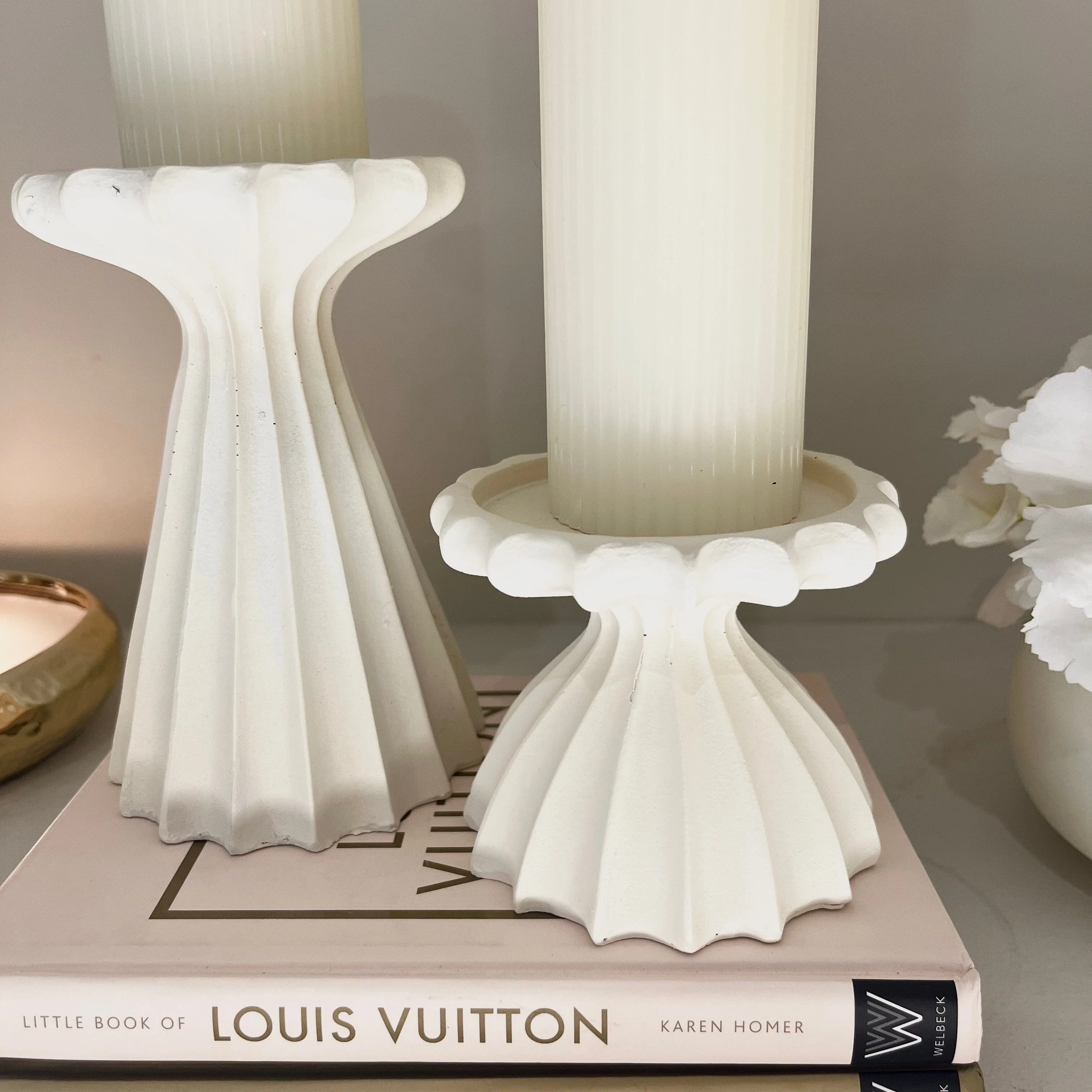 Jozette Mini White Decorative Candle Holder - Image 2