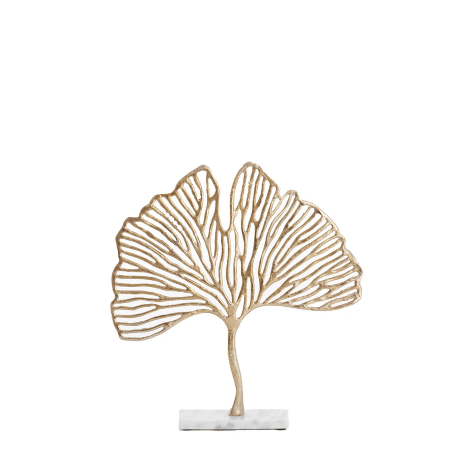 Juana Gold Decorative Leaf Ornament on Marble Base - Image 2